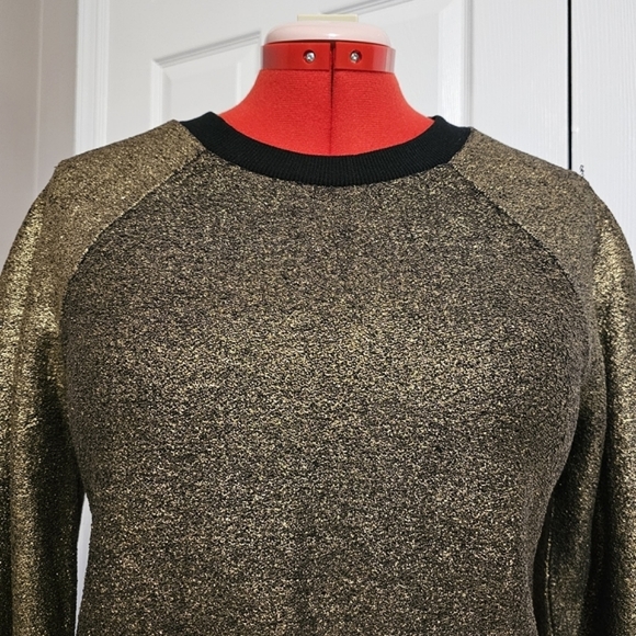 HP🎉 ⭐ Express Metallic Pullover Crew Neck Sweater - Size SP - Picture 3 of 12